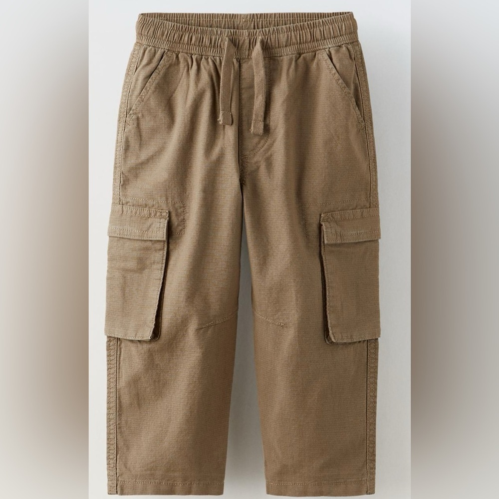Zara Boys Brown Lined Cargo Pants - 4-5